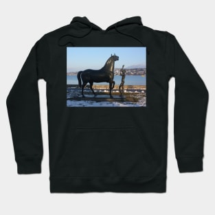 "L'homme et le cheval" - a statue by Schwarz. Parc Mon-Repos,  Geneva, Switzerland Hoodie